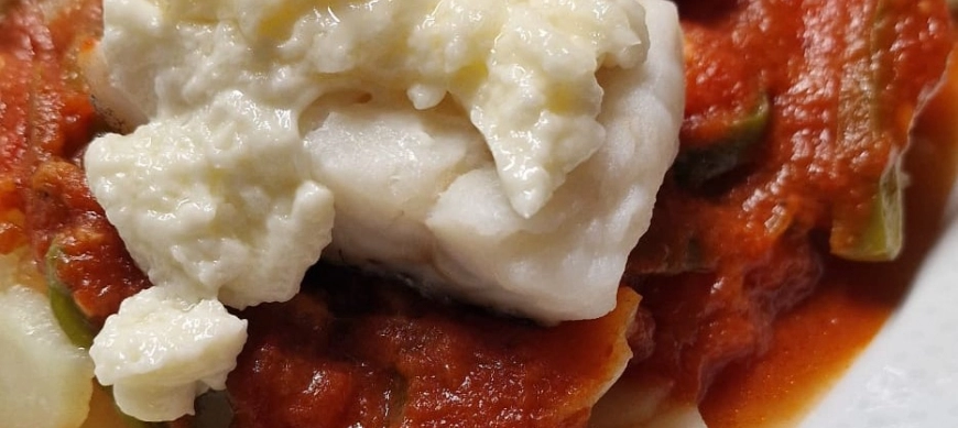 BACALAO A TRES BANDAS CON THERMOMIX