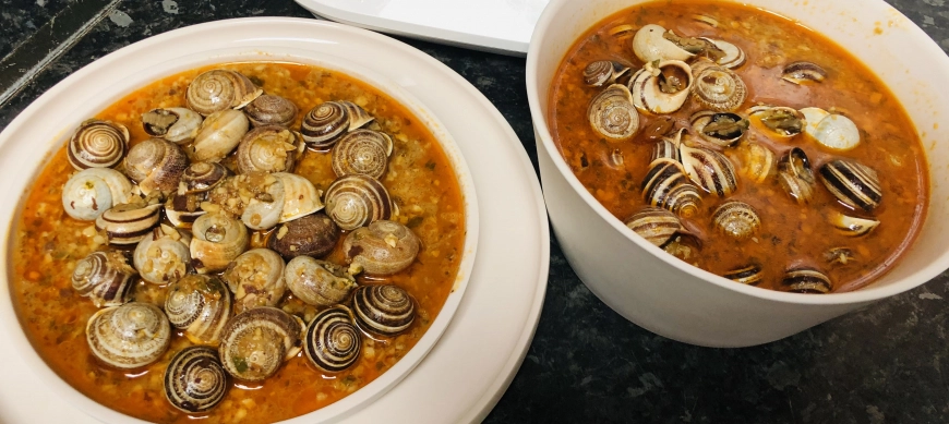 Caracoles en salsa con Thermomix