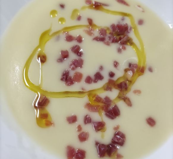 crema de puerro y pera