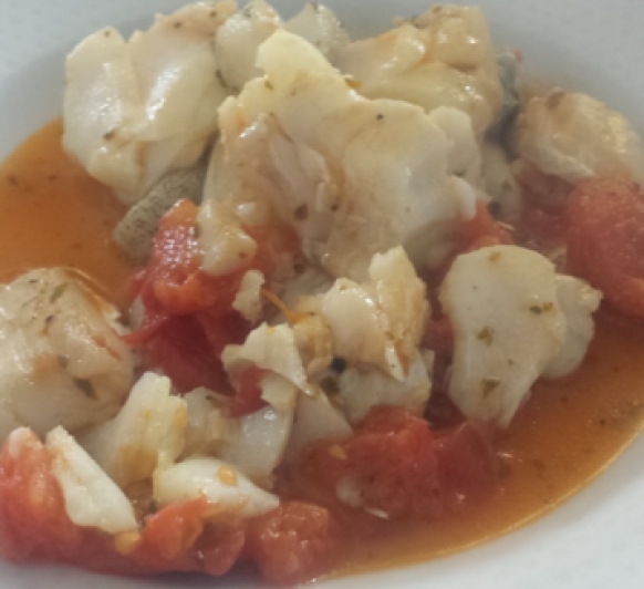 BACALAO CON SALSA DE TOMATE Y ALCAPARRAS CON Thermomix®