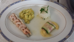 LUBINA EN PAPILLOTE, ARROZ AL VAPOR Y REVUELTO DE VERDURAS con Thermomix®